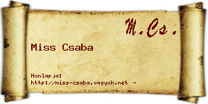 Miss Csaba névjegykártya